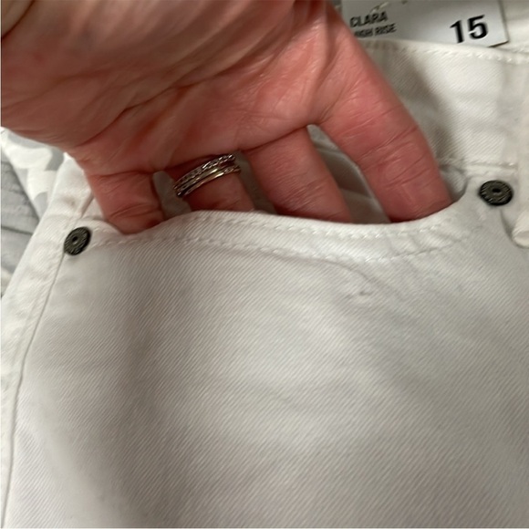 Size 15 Eunina High waisted skinny crop white jeans - Picture 2 of 7